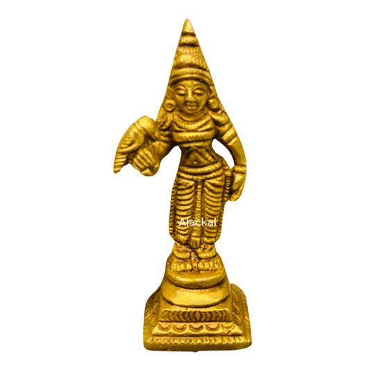 BRASS DEVI STATUE WITH PARROT FOR NAVARATRI