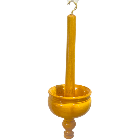 WOODEN BHASMA KOTTA | HANDCRAFTED BHASMAKUDAM WITH BRASS HOOK TO HANG