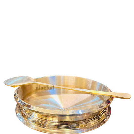 AUTHENTIC HANDCRAFTED BRONZE COOKING URULI WITH LONG SPATULA | OTTURULI  FOR VISHUKANI | PAYASAM URULI