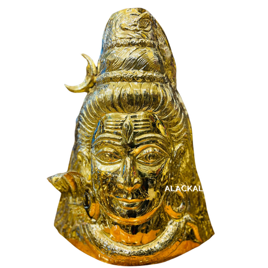 Handmade Brass Mahadeva Thirumugam – Crafted for Divine Presence in Kerala Temples | Alackal Bell Metals, Mannar