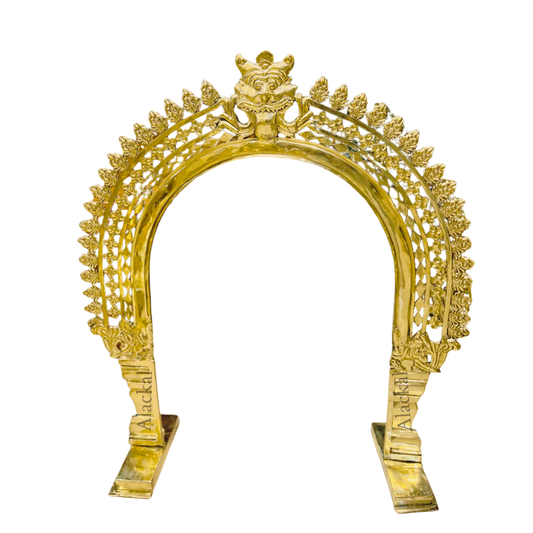 Handmade Bronze Prabhavali with Vyali Face | 2 Feet Temple Frame – Alackal Bell Metals Mannar