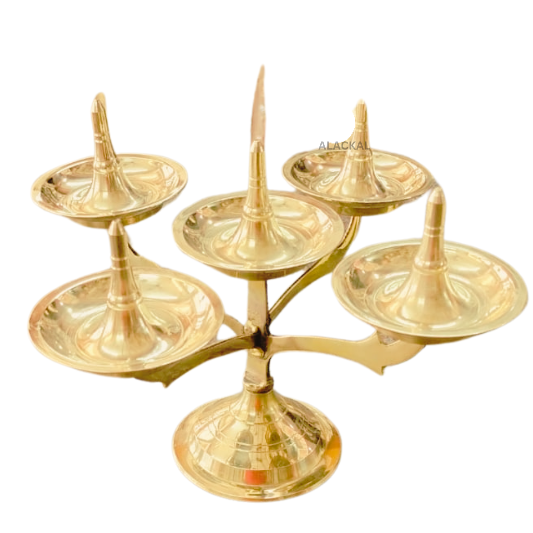 BRASS LIGHTWEIGHT LOTUS LAMP | AARTHI VILAKKU