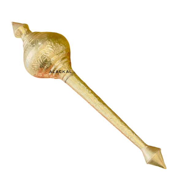 Lightweight Brass Hanuman Gada / Bajrang Bali Sota for Pooja Rituals – Handmade in Kerala by Alackal Bell Metals, Mannar