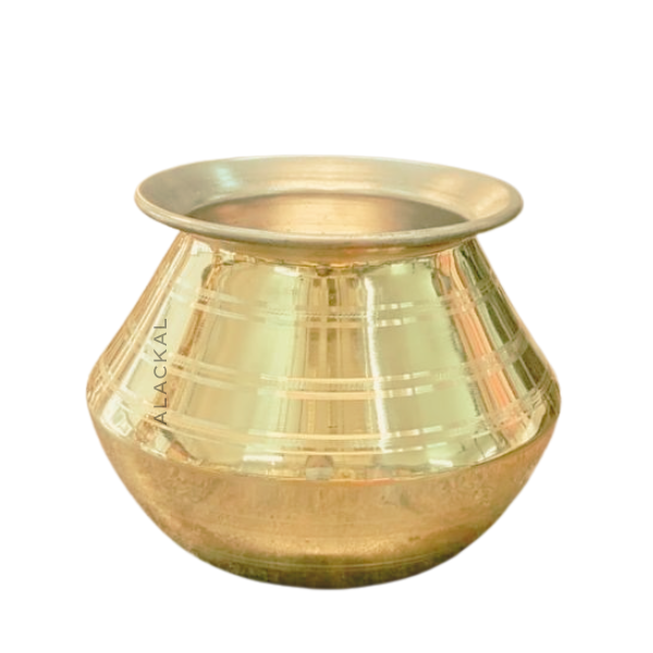 Handcrafted Brass Pot with Tin Coating | Traditional Cooking Vessel | Alackal Bell Metals, Mannar