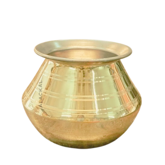 Handcrafted Brass Pot with Tin Coating | Traditional Cooking Vessel | Alackal Bell Metals, Mannar