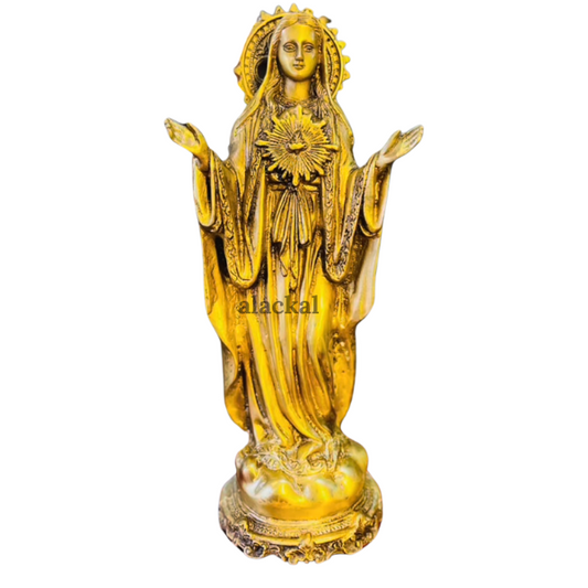BRASS HOLY MOTHER MARY STATUE
