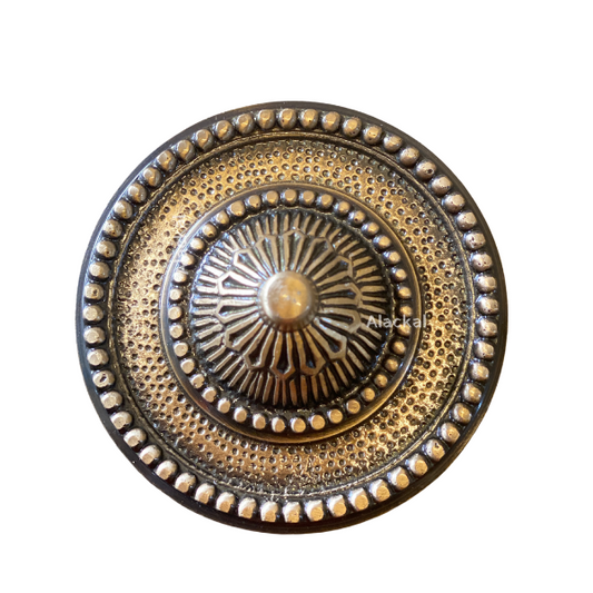 BRASS ANTIQUE SHADE DOOR DOME WITH DESIGNS | ROUND DOME | DOOR FITTINGS FOR KERALA HOMES | PUJA ROOM DOOR ACCESSORIES