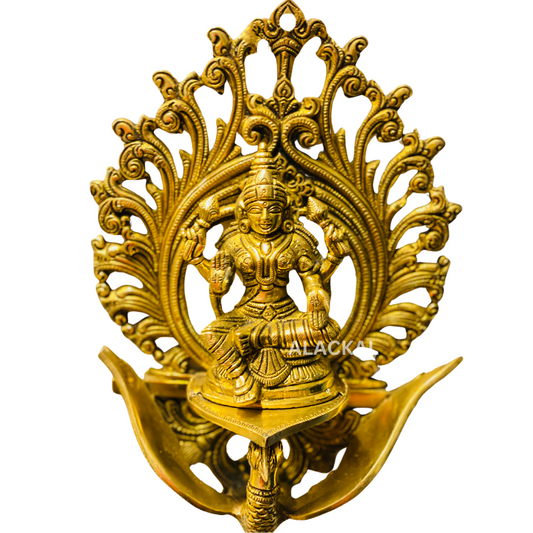 WALL HANGING BRASS GODDESS SITTING ON A BIRD