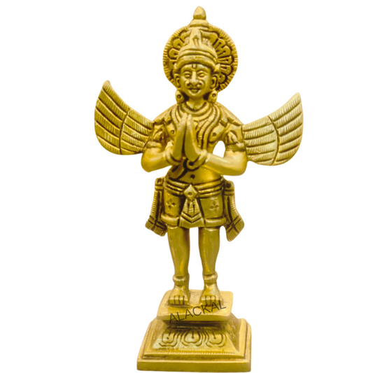 Brass Garuda Bhagavan Idol | Divine Garuda Statue for Pooja Room, Vastu, Temple Rituals & Gifting | Traditional Hindu Decor – Alackal Bell Metals Mannar