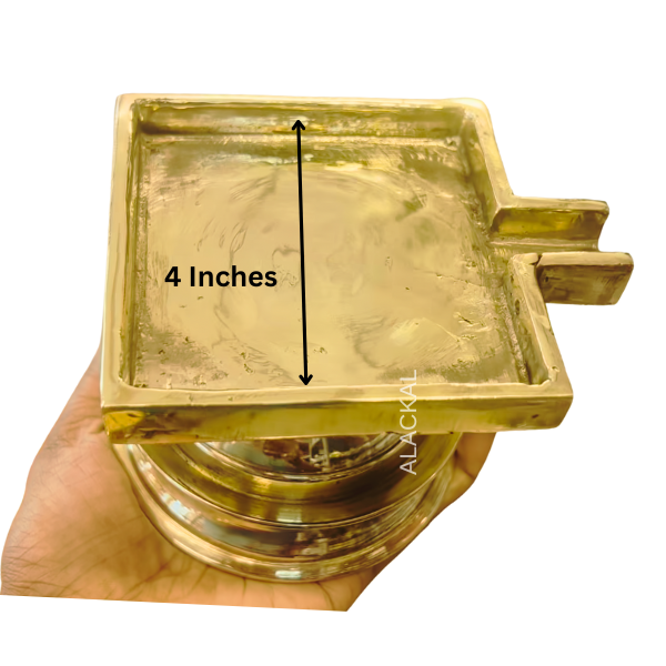 Premium bronze abhisheka stand in square design, handcrafted in Mannar, perfect for abhishekam, temple rituals, and spiritual ceremonies at home