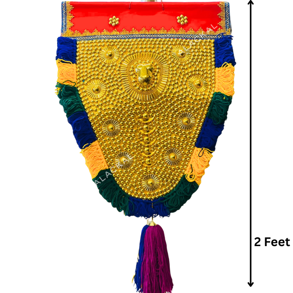 KERALA NETTIPATTAM | HANDCRAFTED ELEPHANT CAPARISON FOR WALL DECOR, HOME DECOR, TEMPLE DECOR, HOUSEWARMING GIFT – ALACKAL BELL METALS, MANNAR