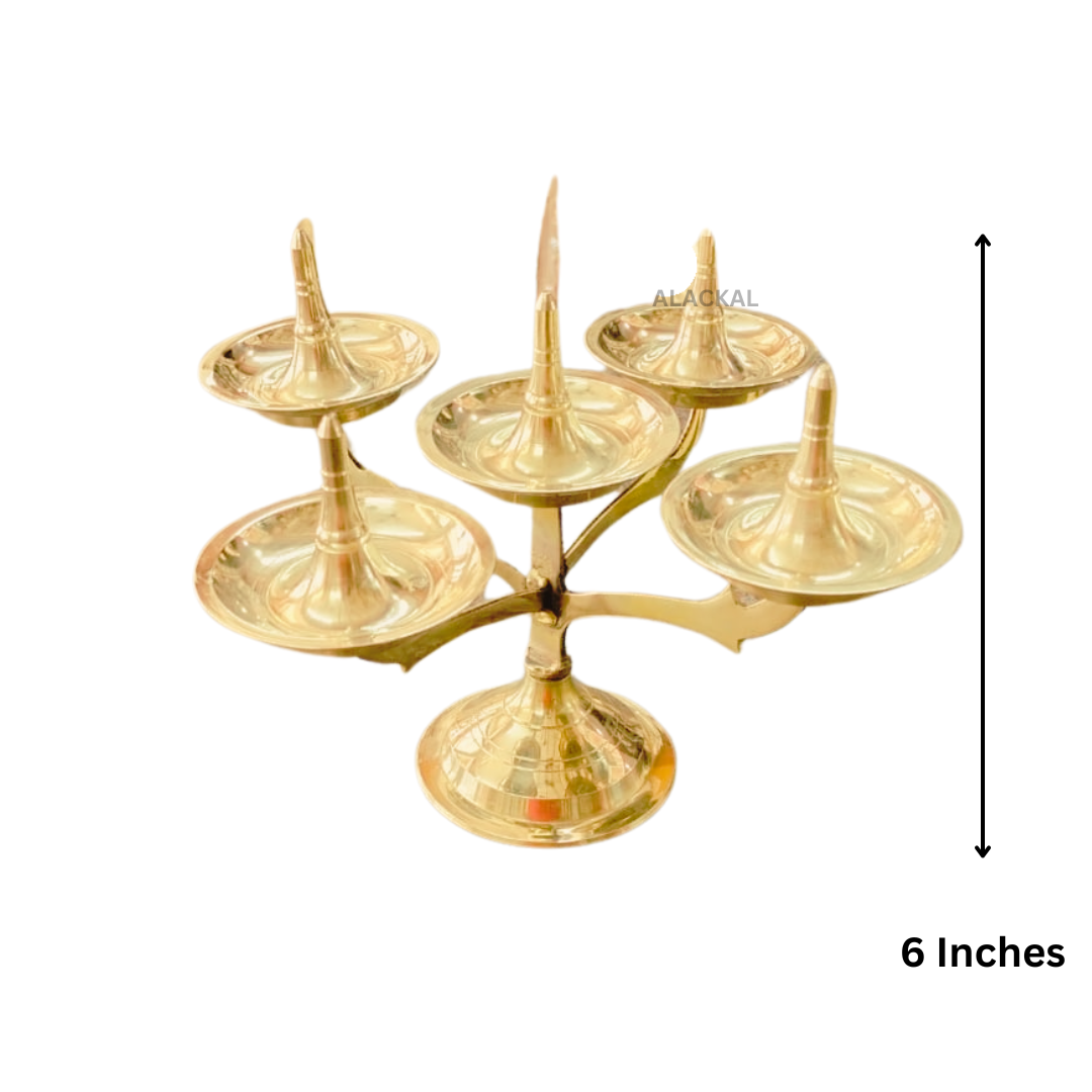 BRASS LIGHTWEIGHT LOTUS LAMP | AARTHI VILAKKU
