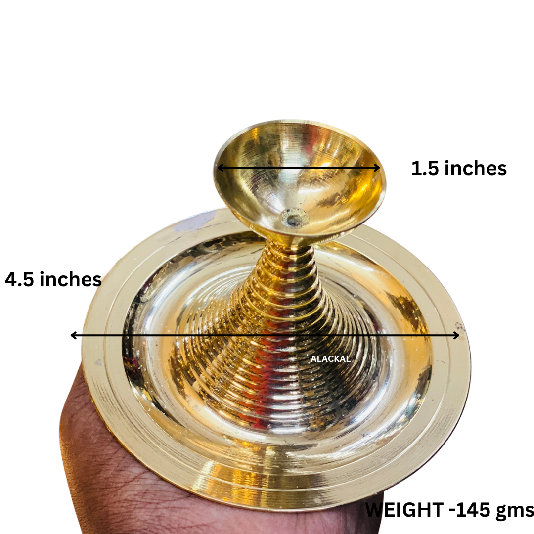BRASS DOUBLE STEP CAMPHOR HOLDER | KARPOORATHATTU | ARATI