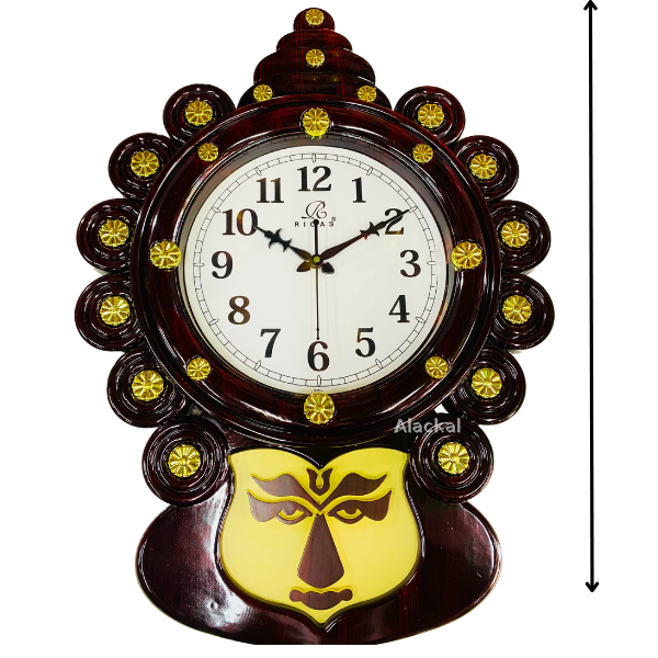 WOODEN KATHAKALI FACE WALL HANGING CLOCK | HOUSEWARMING  GIFT
