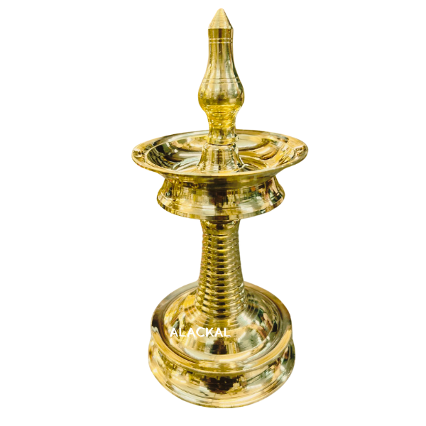 Handmade Brass Oil Lamp / Diya / Vilakku for Small Pooja Room – Traditional Kerala Pooja Deepam | Alackal Bell Metals, Mannar