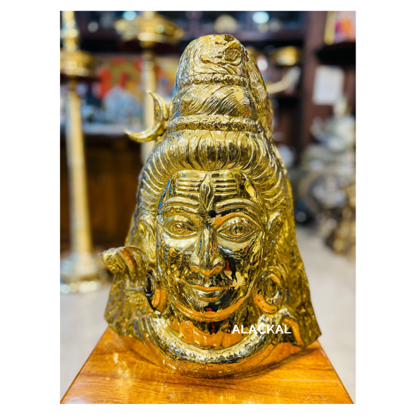 Handmade Brass Mahadeva Thirumugam – Crafted for Divine Presence in Kerala Temples | Alackal Bell Metals, Mannar