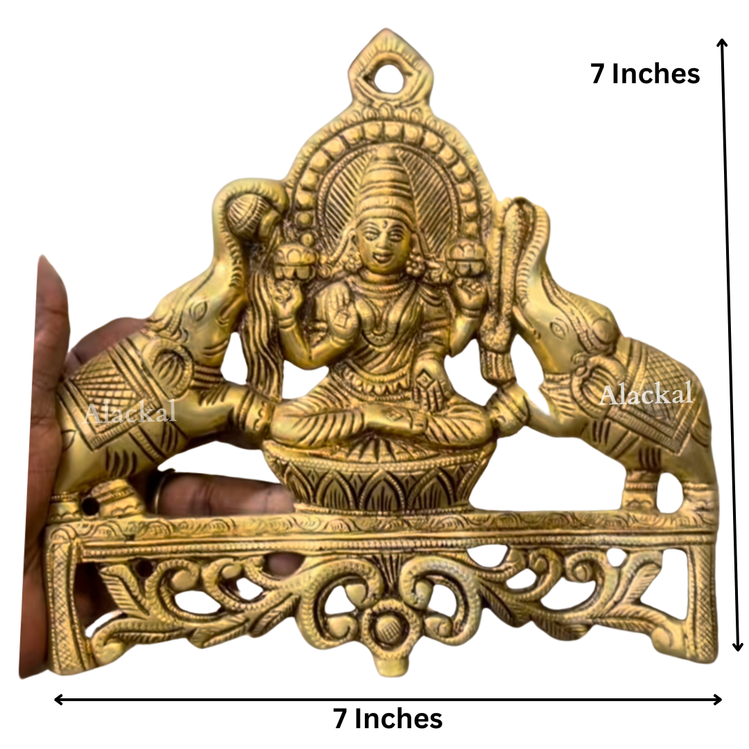 Handcrafted Brass Wall Hanging Maha Lakshmi | Traditional Kerala Art | Alackal Bell Metals, Mannar