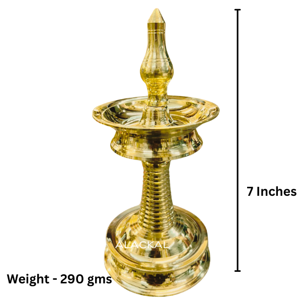 Handmade Brass Oil Lamp / Diya / Vilakku for Small Pooja Room – Traditional Kerala Pooja Deepam | Alackal Bell Metals, Mannar