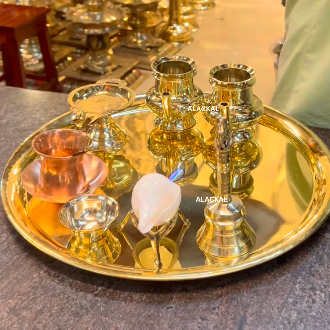 PREMIUM MAHA POOJA THALI SET FOR TEMPLE POOJA RITUALS | MANNAR