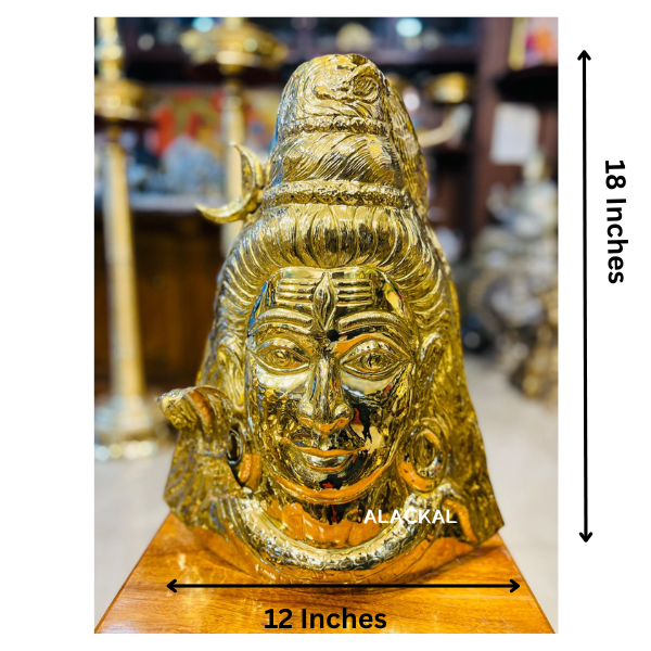 Handmade Brass Mahadeva Thirumugam – Crafted for Divine Presence in Kerala Temples | Alackal Bell Metals, Mannar