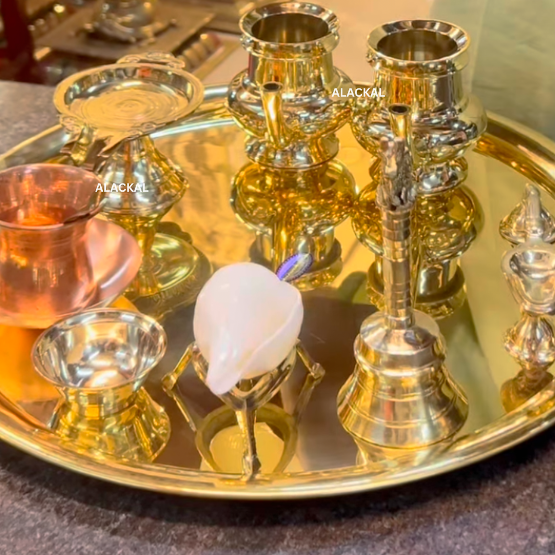 PREMIUM MAHA POOJA THALI SET FOR TEMPLE POOJA RITUALS | MANNAR