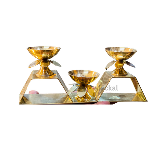 BRASS LIGHTWEIGHT 3 LAYER DIYA FOR DIWALI | RETURN GIFT