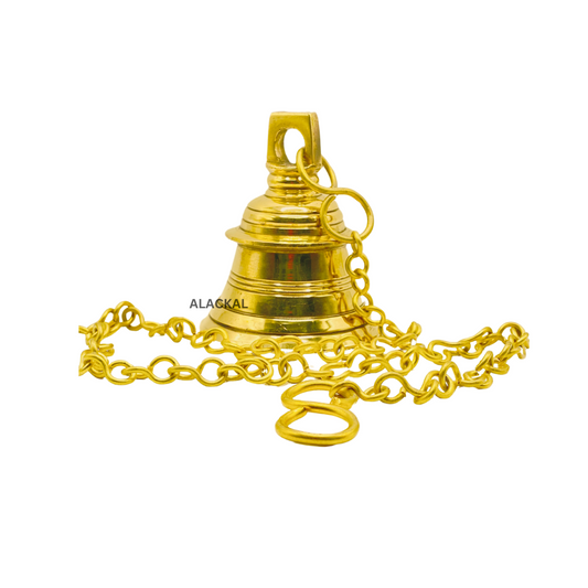 BRASS HANGING BELL WITH 1 METER CHAIN AND HOOKS