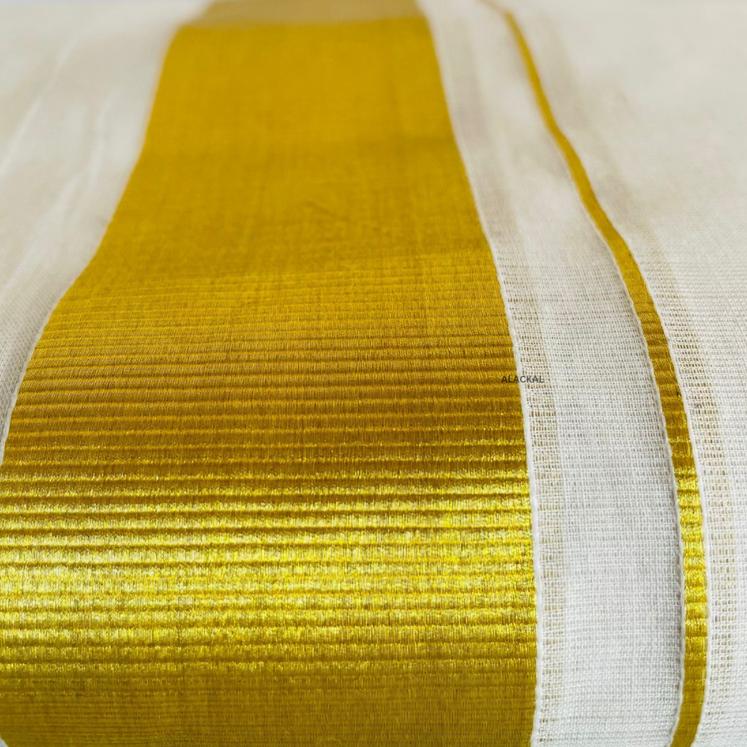 Authentic Kasavu Mundu from Mannar for Thiruvonam celebrations