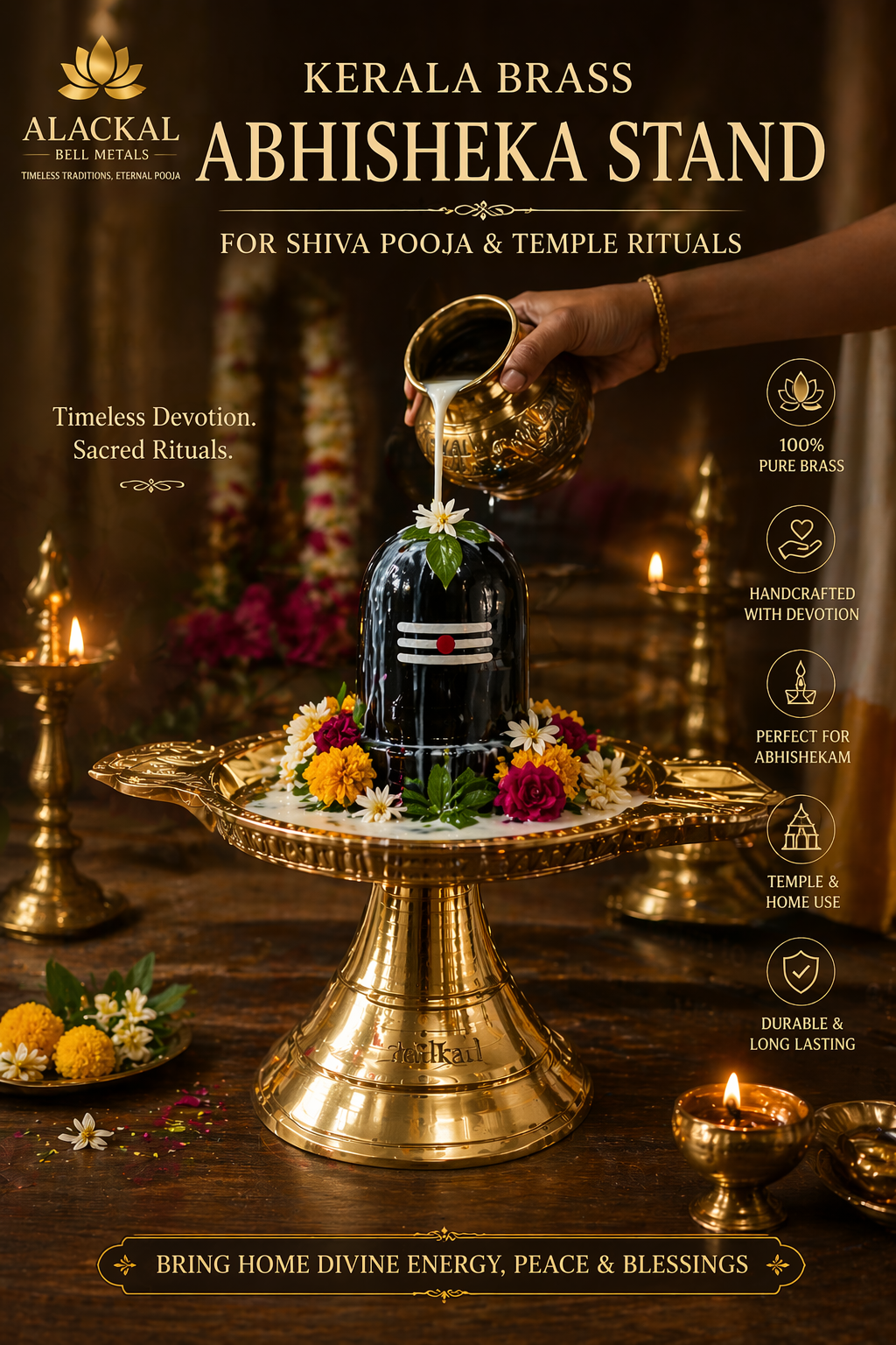 BRASS ABHISHEKA STAND | ABHISHEKA PATHRA