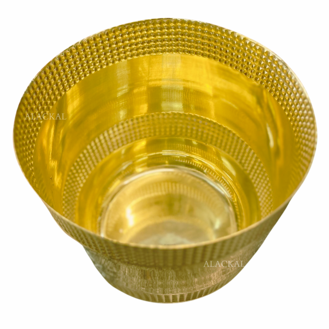 Brass Indoor Planter with Green Plant – Elegant Centerpiece for Living Room & Office Decor