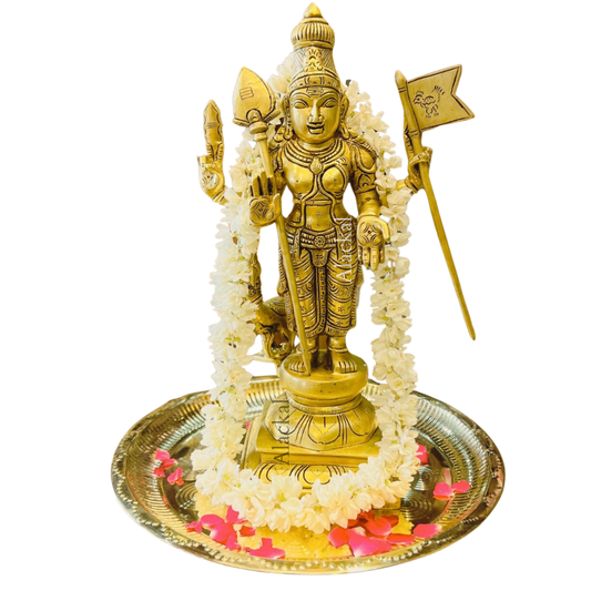 Handcrafted brass Lord Murugan idol for Skanda Shashti
