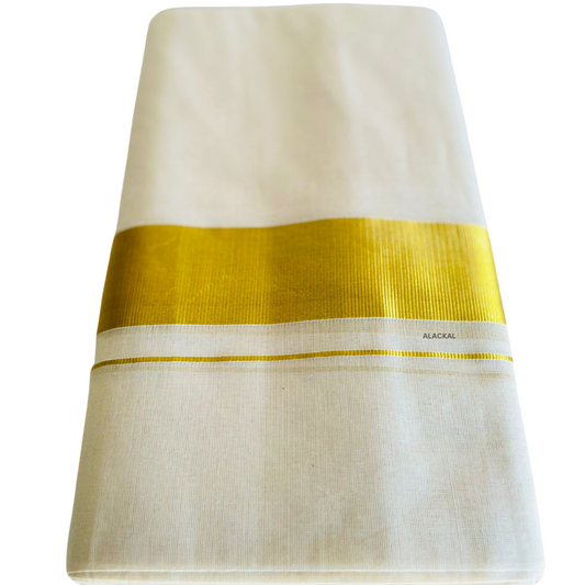 Kerala Handloom Onam Special Dhothi | Kasavu Mundu for Men | Traditional Thiruvonam Attire from Alackal Bell Metals, Mannar