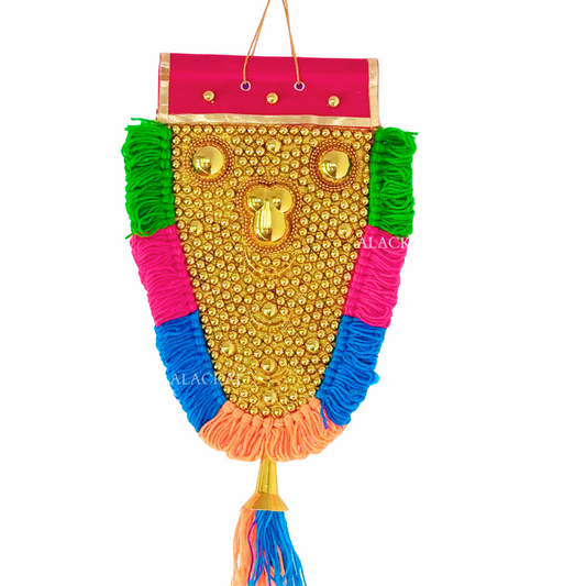 Kerala Nettipattam Wall Hanging – Traditional Golden Elephant Caparison – Alackal Bell Metals Mannar
