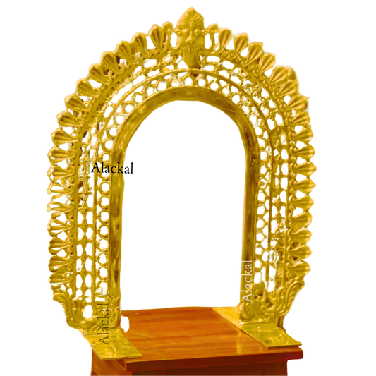 Handmade brass Maha Prabhavali with Naga design from Alackal Bell Metals Mannar