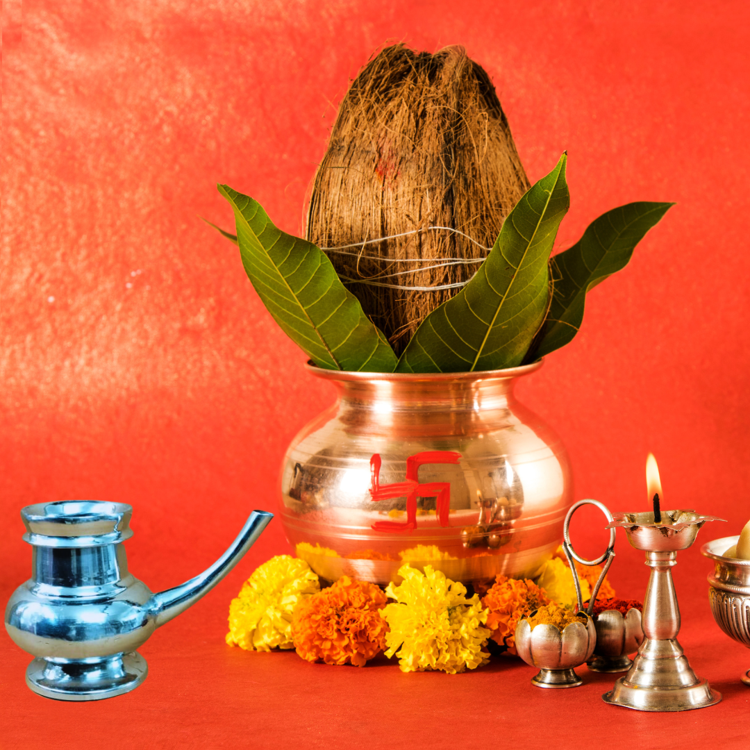 Traditional Kerala pooja water vessel – steel kindi for temple and home use