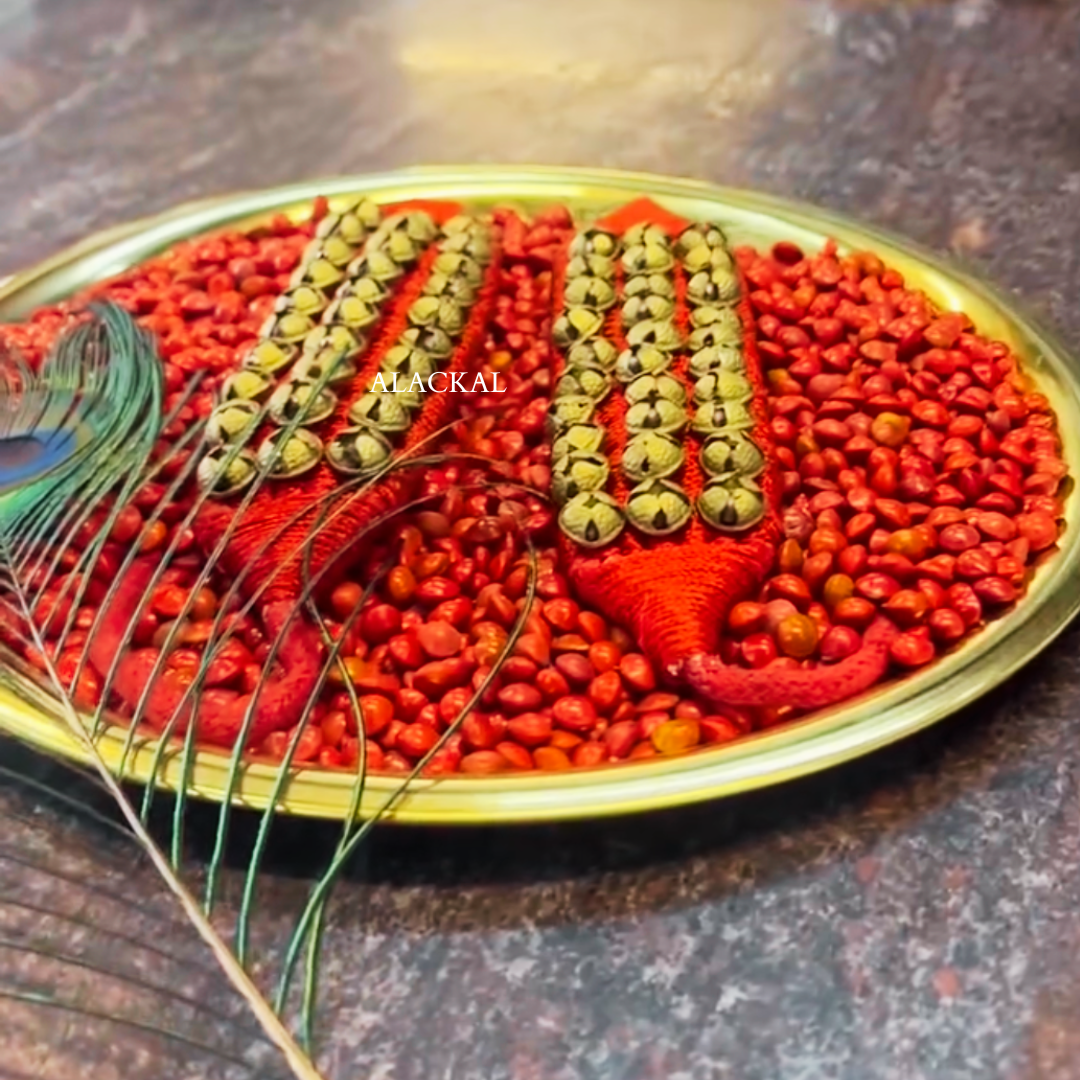 Traditional dance gifting combo with brass thalam, chilanka, manjadikuru, and mayilpeeli – perfect for Bharatanatyam and Kuchipudi dancers