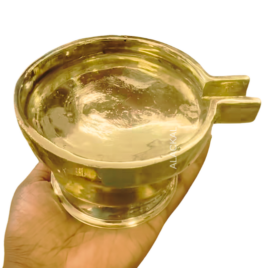 Bronze handmade round abhisheka stand for pooja rituals, traditional Kerala temple stand crafted by skilled artisans at Alackal Bell Metals Mannar, used for abhishekam, religious ceremonies, and Hindu spiritual practices.