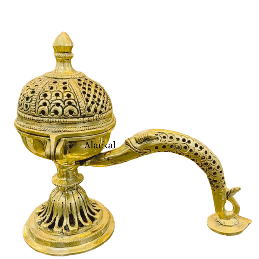 Enhance Your Sacred Spaces with Handcrafted Brass Dhoop Holders from Alackal Bell Metals, Mannar