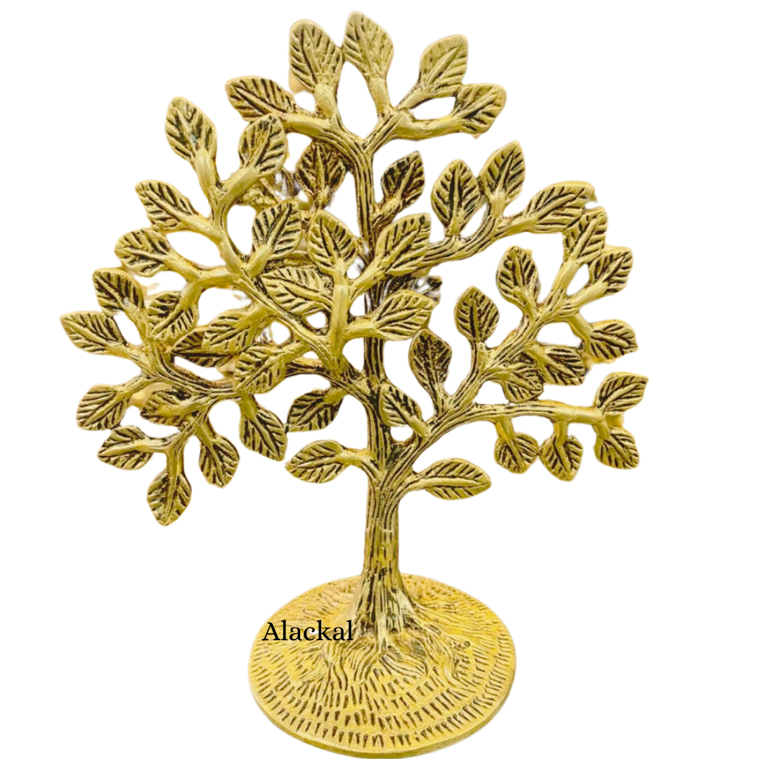 Elevate Your Decor with Elegance: Brass Tree, 7-Inch Height, from Alackal Bell Metals, Mannar