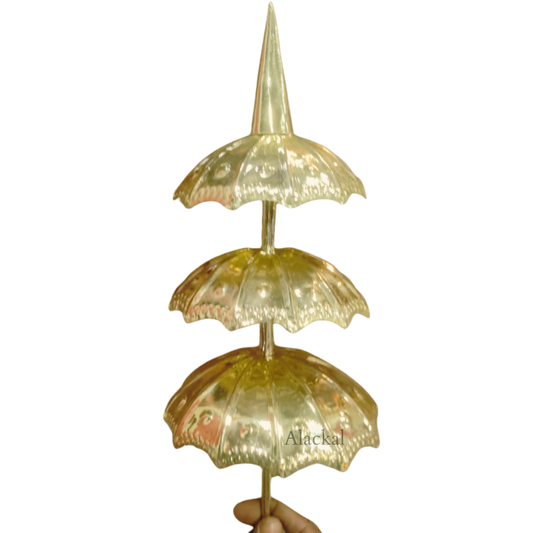 Handmade Brass Kolakkuda | Traditional Umbrella for Deity from Alackal Bell Metals, Mannar