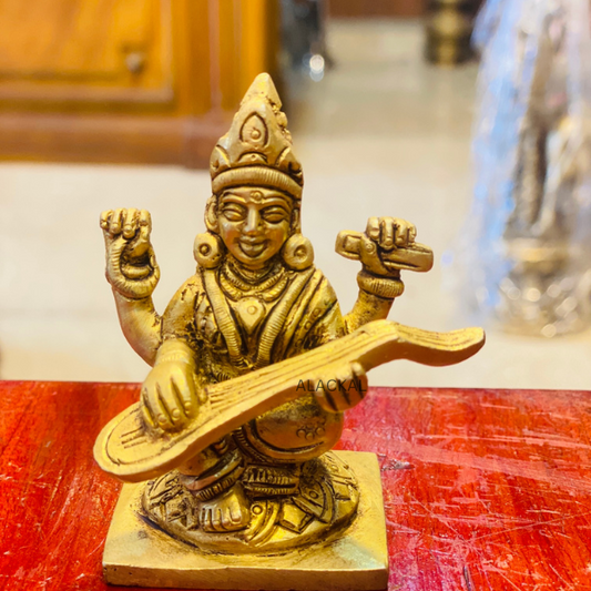 BRASS SARASWATI DEVI IDOL