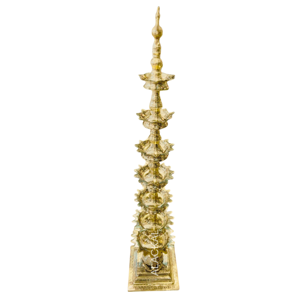 Brass Handmade Deepasthambham | Peacock-Headed Sthambha Vilakku with 75 Wicks – Kerala Traditional Oil Lamp by Alackal Bell Metals, Mannar