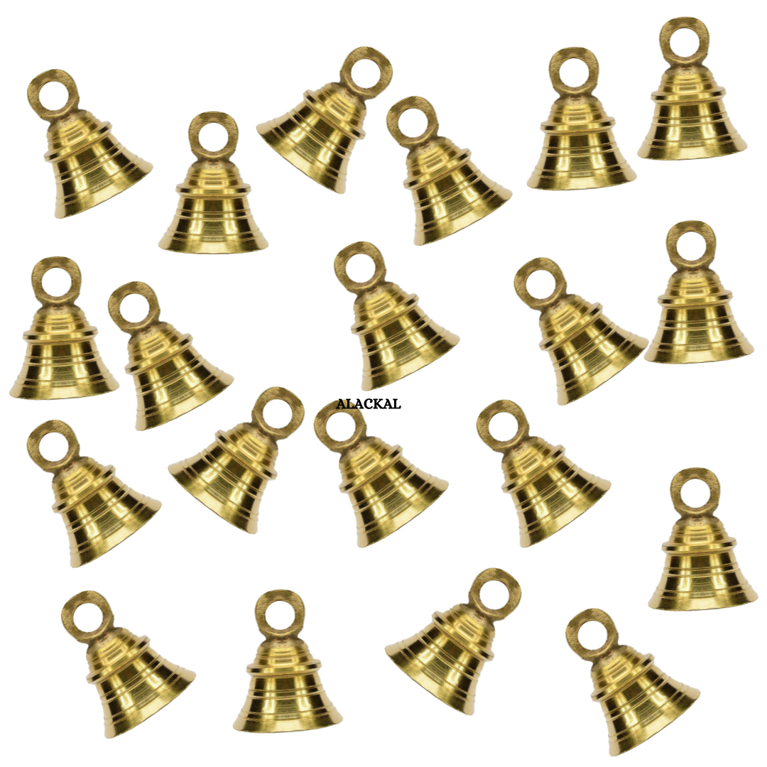 BRASS BELLS 20 PIECES FOR POOJA ROOM DOOR DECORATION