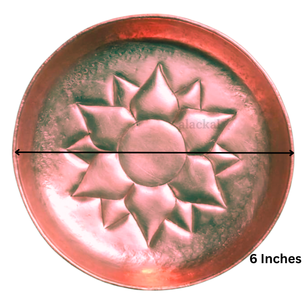 DIVINE COPPER POOJA PLATE LOTUS WITH 12 PETALS | PUJA THALIKA