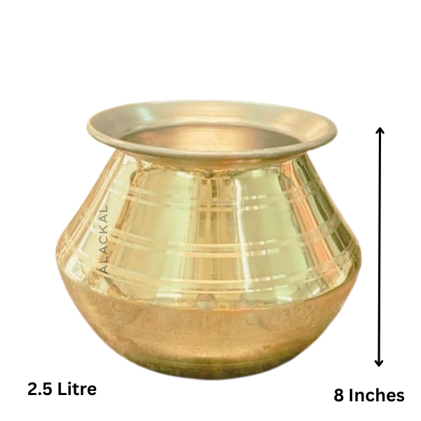 Handcrafted Brass Pot with Tin Coating | Traditional Cooking Vessel | Alackal Bell Metals, Mannar