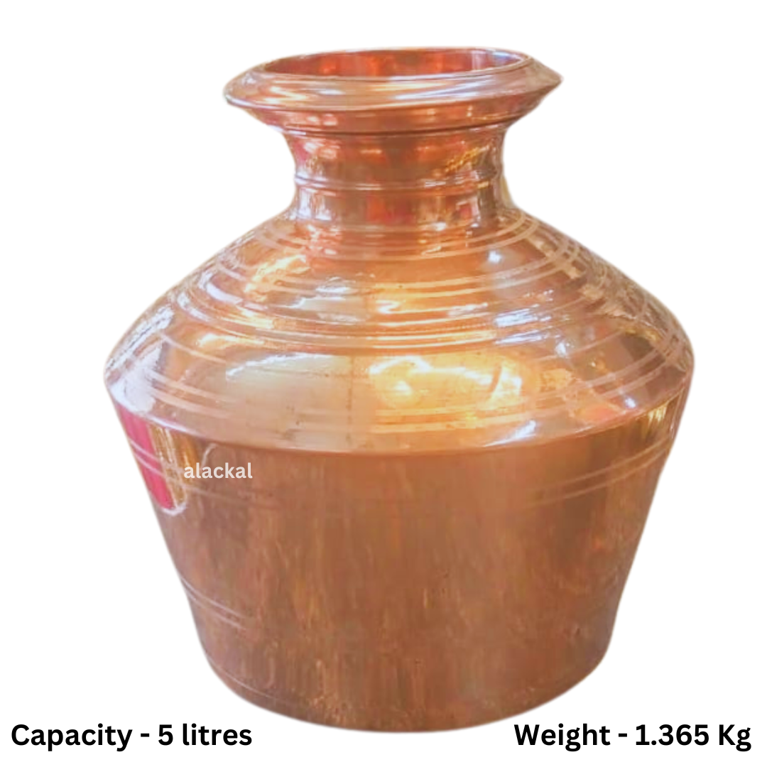 TRADITIONAL HANDCRAFTED FULLY POLISHED COPPER KALASH POT | KALASHAKUDAM FOR TEMPLE POOJA RITUALS