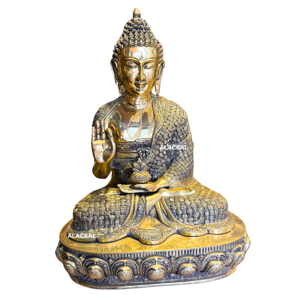 Brass Buddha Idol – 2 Feet | Handcrafted Home Decor Statue
