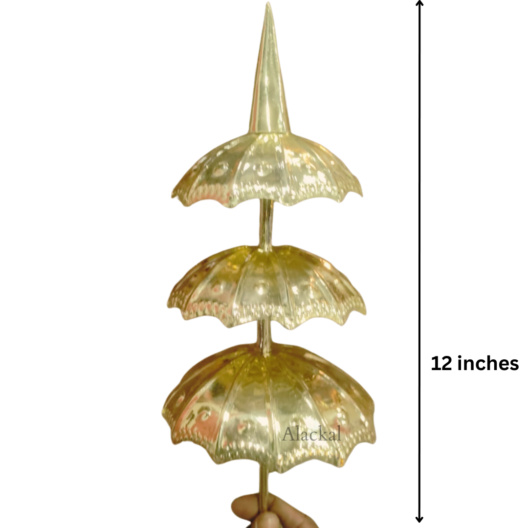 Handmade Brass Kolakkuda | Traditional Umbrella for Deity from Alackal Bell Metals, Mannar