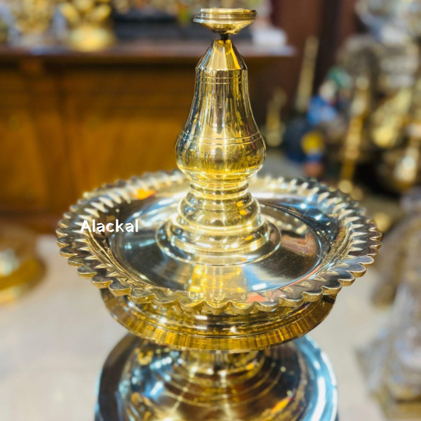 Handmade Bronze Bhadradeepam with 51 Wicks & Uruli – Traditional Kerala Temple Lamp | Alackal Bell Metals, Mannar