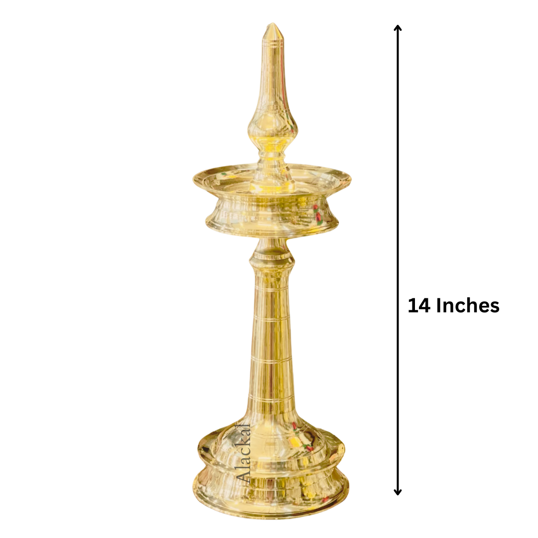 Authentic Brass Kerala Nilavilakku – Traditional Oil Lamp for Pooja & Home Decor | Alackal Bell Metals Mannar